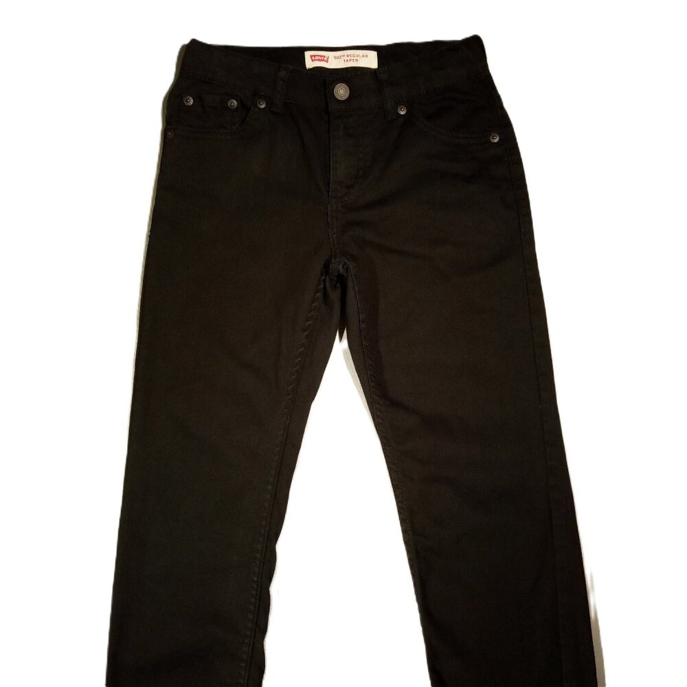 Levi's 502 Regular Taper Fit Jeans/Pants  Boys  10  Black  25x25  Adj Waist  GUC
